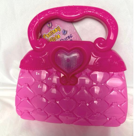 Fantasy Girls Purse Toy Dress-Up Pretend Glam Fashion Pink Flashing Lights - Picture 6 of 10